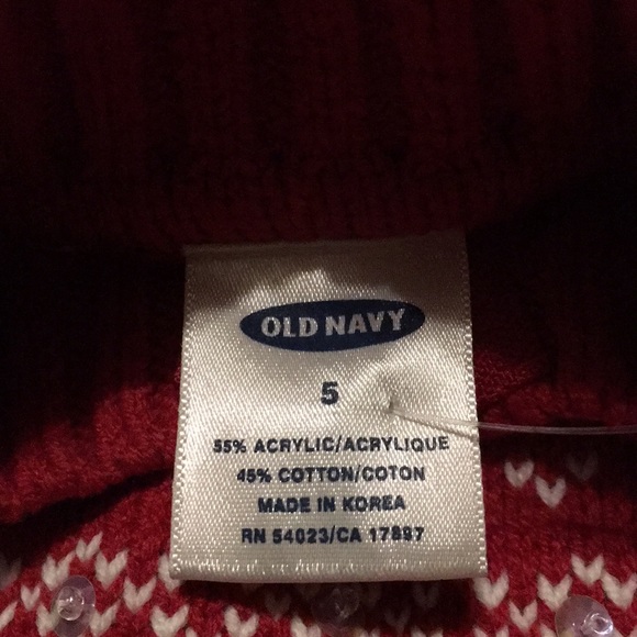 NWTs Old Navy Red Snowflake sequin sweater Sz 5 - Picture 5 of 5